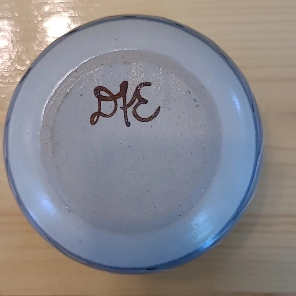 Small Stoneware Blue and White Vase